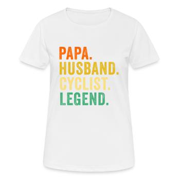 Fahrrad Papa Ehemann Radfahrer Byciclette Vatertag - Frauen T-Shirt atmungsaktiv - Weiß - Vorne - AI Model Female 172 dark (172cm)