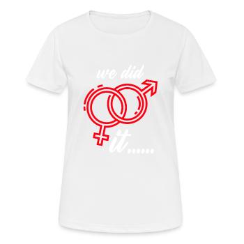 Wedding proposal marry we did it - Women's Breathable T-Shirt - white - Front - AI Model Female 172 dark (172cm)