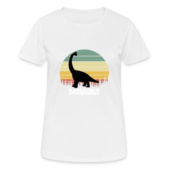 DADSAURUS DAD SAURUS DAD DINOSAURE - T-shirt respirant Femme - blanc - Devant - AI Model Female 172 dark (172cm)