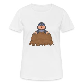 Maulwurf im Maulwurfshügel - Frauen T-Shirt atmungsaktiv - Weiß - Vorne - AI Model Female 172 dark (172cm)