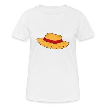 Fermier au chapeau de paille - T-shirt respirant Femme - blanc - Devant - AI Model Female 172 dark (172cm)