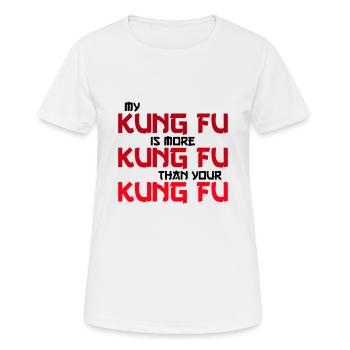 mon kung fu est plus kung fu - T-shirt respirant Femme - blanc - Devant - AI Model Female 172 dark (172cm)