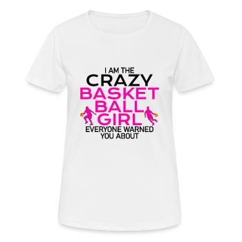 crazy basketball girl - Frauen T-Shirt atmungsaktiv - Weiß - Vorne - AI Model Female 172 dark (172cm)