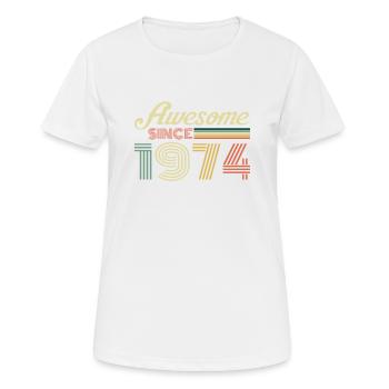 Awesome since 1974 Retro Jahrgang Geschenk - Frauen T-Shirt atmungsaktiv - Weiß - Vorne - AI Model Female 172 dark (172cm)