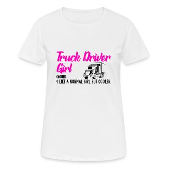 fille de chauffeur de camion - T-shirt respirant Femme - blanc - Devant - AI Model Female 172 dark (172cm)