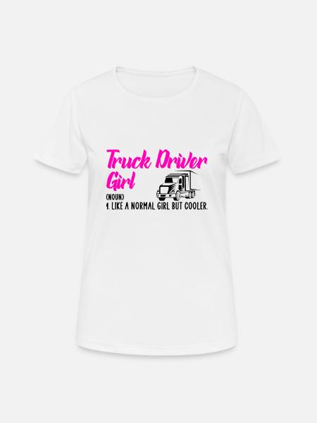 truck driver girl - Women's Breathable T-Shirt - white