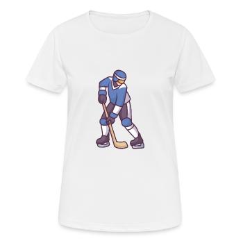 Sportler mit Hockeyschläger - Frauen T-Shirt atmungsaktiv - Weiß - Vorne - AI Model Female 172 dark (172cm)