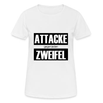 Attacke gegen jeden Zweifel - Frauen T-Shirt atmungsaktiv - Weiß - Vorne - AI Model Female 172 dark (172cm)