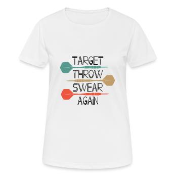 Aim throw swear again - Women's Breathable T-Shirt - white - Front - AI Model Female 172 dark (172cm)