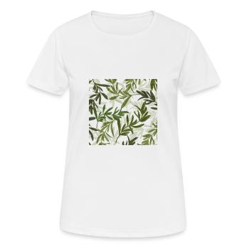 Feuilles - T-shirt respirant Femme - blanc - Devant - AI Model Female 172 dark (172cm)