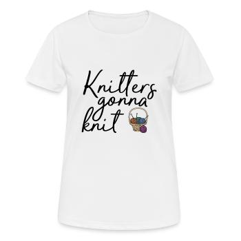knitters gonna knit - Frauen T-Shirt atmungsaktiv - Weiß - Vorne - AI Model Female 172 dark (172cm)