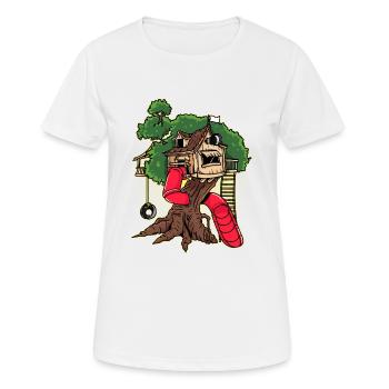 Cabane dans les arbres cabane dans les arbres jardin cabane dans les arbres - T-shirt respirant Femme - blanc - Devant - AI Model Female 172 dark (172cm)