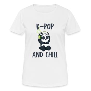 k-pop k pop kpop & and chill Korea music gift - Women's Breathable T-Shirt - white - Front - AI Model Female 172 dark (172cm)