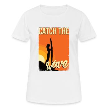 Surfing - Frauen T-Shirt atmungsaktiv - Weiß - Vorne - AI Model Female 172 dark (172cm)