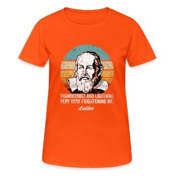 Thunderbolt lightning Galileo philosophe physique - T-shirt respirant Femme - orange néon - Devant - AI Model Female 172 dark (172cm)