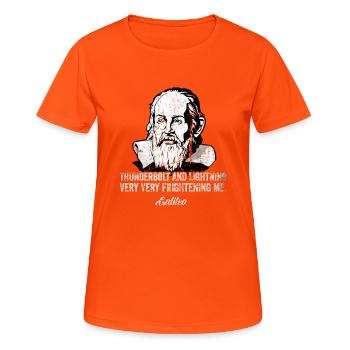 Thunderbolt lightning Galileo philosophe physique - T-shirt respirant Femme - orange néon - Devant - AI Model Female 172 dark (172cm)