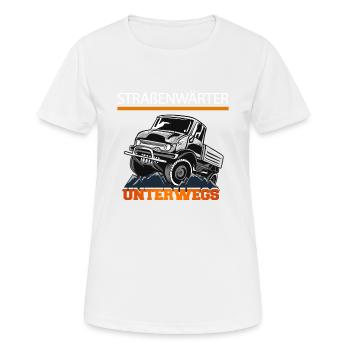 Straßenwärter Unimog 406, Offroad, Nutzfahrzeug - Frauen T-Shirt atmungsaktiv - Weiß - Vorne - AI Model Female 172 dark (172cm)