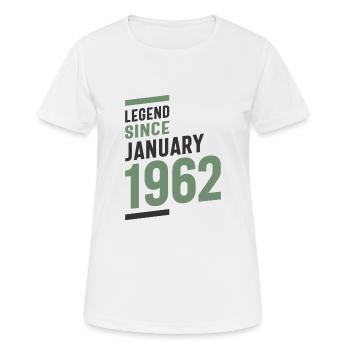 Legends Were Born In January 1962 - Women's Breathable T-Shirt - white - Front - AI Model Female 172 dark (172cm)