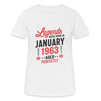 Legends Were Born In January 1963 Birthday Gift - Women's Breathable T-Shirt - white - Front - AI Model Female 172 dark (172cm)