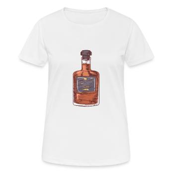 Bouteille d'alcool marron avec couvercle - T-shirt respirant Femme - blanc - Devant - AI Model Female 172 dark (172cm)