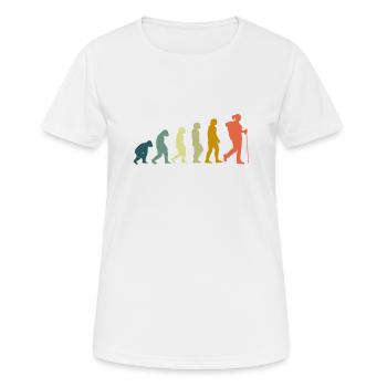 Evolution Wanderin Backpacker pèlerin Wanderwoman - T-shirt respirant Femme - blanc - Devant - AI Model Female 172 dark (172cm)