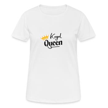 Kegel Queen Design für Sportkeglerin - Frauen T-Shirt atmungsaktiv - Weiß - Vorne - AI Model Female 172 dark (172cm)