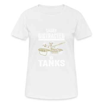 Tank driver military veteran army gift - Women's Breathable T-Shirt - white - Front - AI Model Female 172 dark (172cm)