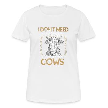 Pas de thérapie juste mes vaches vache agriculteur vintage - T-shirt respirant Femme - blanc - Devant - AI Model Female 172 dark (172cm)