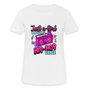 Danseur de danse hip hop breakdance disant cadeau - T-shirt respirant Femme - blanc - Devant - AI Model Female 172 dark (172cm)