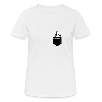 T-shirt avec poche poitrine - T-shirt respirant Femme - blanc - Devant - AI Model Female 172 dark (172cm)