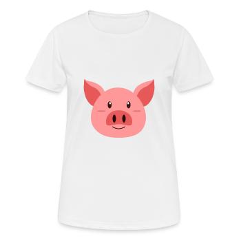 pig - Women's Breathable T-Shirt - white - Front - AI Model Female 172 dark (172cm)
