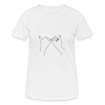 Promesse mains amour famille partenaire valentine - T-shirt respirant Femme - blanc - Devant - AI Model Female 172 dark (172cm)