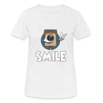 Drôle de radar de vitesse radar de vitesse sourire speeder - T-shirt respirant Femme - blanc - Devant - AI Model Female 172 dark (172cm)