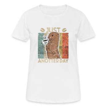 just anotter day Otter Kaffee Büro retro Geschenk - Frauen T-Shirt atmungsaktiv - Weiß - Vorne - AI Model Female 172 dark (172cm)