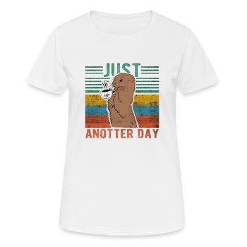 just anotter day Otter Kaffee Büro retro Geschenk - Frauen T-Shirt atmungsaktiv - Weiß - Vorne - AI Model Female 172 dark (172cm)