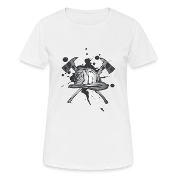FireFighter firefighter volunteer fire department - Women's Breathable T-Shirt - white - Front - AI Model Female 172 dark (172cm)