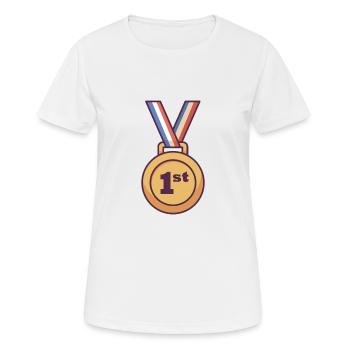 First Place - Women's Breathable T-Shirt - white - Front - AI Model Female 172 dark (172cm)
