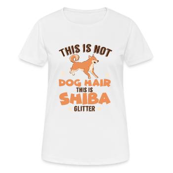 Shiba Inu glitter Akita dog holder - Women's Breathable T-Shirt - white - Front - AI Model Female 172 dark (172cm)