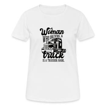 Camionneur babe chauffeur de camion - T-shirt respirant Femme - blanc - Devant - AI Model Female 172 dark (172cm)