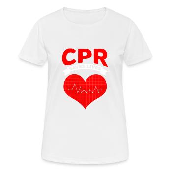 CPR Instructor Saves Lives Heart Resuscitation - Women's Breathable T-Shirt - white - Front - AI Model Female 172 dark (172cm)