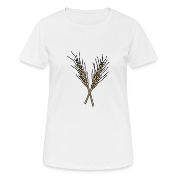 KORN | Farmer Wheat Field Agriculture | Countryside - Women's Breathable T-Shirt - white - Front - AI Model Female 172 dark (172cm)