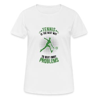 Le tennis est le meilleur moyen de surmonter les problèmes - T-shirt respirant Femme - blanc - Devant - AI Model Female 172 dark (172cm)