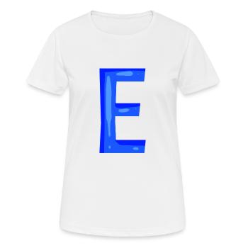 Buchstabe E Anfangsbuchstabe Blau - Frauen T-Shirt atmungsaktiv - Weiß - Vorne - AI Model Female 172 dark (172cm)