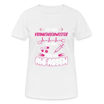 Krankenschwester Lustig Arzthelferin Geschenk - Frauen T-Shirt atmungsaktiv - Weiß - Vorne - AI Model Female 172 dark (172cm)