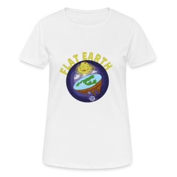 Flache Erde Scheibenerde Theorie - Frauen T-Shirt atmungsaktiv - Weiß - Vorne - AI Model Female 172 dark (172cm)