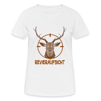 Revieraufsicht Jagd Spruch für Jäger Rotwild jagen - Frauen T-Shirt atmungsaktiv - Weiß - Vorne - AI Model Female 172 dark (172cm)