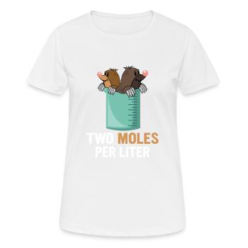 Deux moles par litre scientifique physicien - T-shirt respirant Femme - blanc - Devant - AI Model Female 172 dark (172cm)