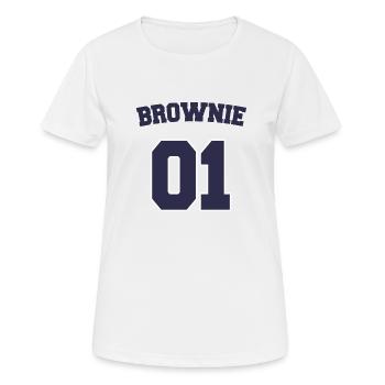 Brownie pour tous les Bruns Amis Poilus Tenues - T-shirt respirant Femme - blanc - Devant - AI Model Female 172 dark (172cm)