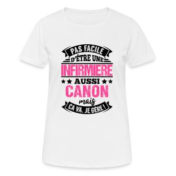 Métier Infirmière cadeau drôle original hôpital - T-shirt respirant Femme - blanc - Devant - AI Model Female 172 dark (172cm)