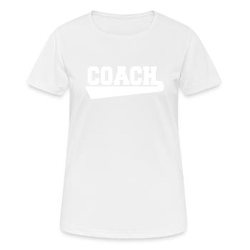coach - Frauen T-Shirt atmungsaktiv - Weiß - Vorne - AI Model Female 172 dark (172cm)